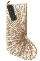 Tahari Home Pink Christmas Stocking Luxury Velvet Beaded Front 22&quot; Satin... - £42.11 GBP