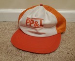 Cappello da camionista arancione vintage anni &#39;80 PP&amp;L - $14.23