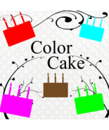 Color Cake 1-Digital Clipart-Art Clip-Gift Cards-Banner-Gift Tag-Jewelry... - $37.50 MXN