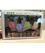 50ft LED String Lights RGBW Patio w/20 Bulbs Backyard Waterproof Color C... - $61.88 CAD