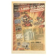 Nintendo Video Game Print Ad 1989 6.5x10" Sears Mail Order NES Mario Vintage 90s - £11.99 GBP