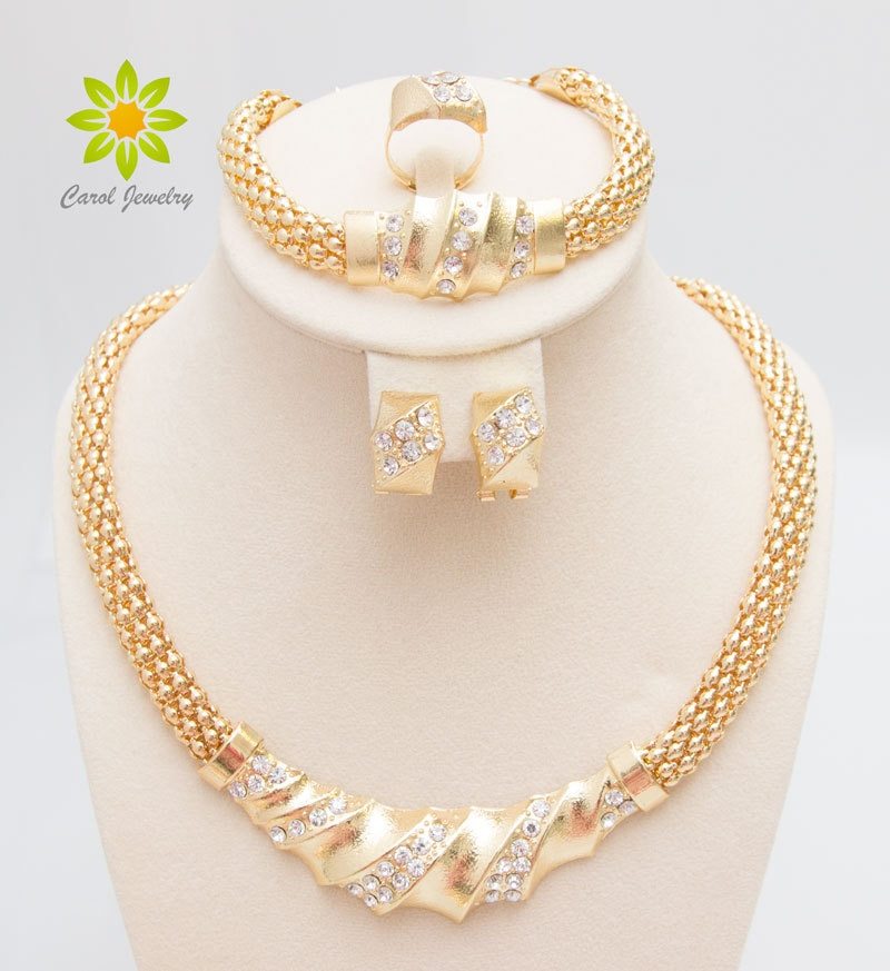 Free Shipping African Gold Color Charming Fashion Romantic Bridal Fashion Neckla - £11.97 GBP
