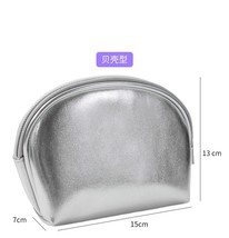 Ins New Fashion Silver Soft Leather Clutch Makeup Bag Cosmetic Storage Bag Trave - £49.09 GBP