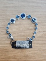 Givenchy Silver Tone Light Sapphire Crystal Round Flex CZ Crystals Bracelet NWT - £32.48 GBP