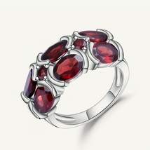 Unique Design 6.13Ct Natural Garnet Gemstone Ring 925 Sterling Silver Mona Lisa  - £53.11 GBP