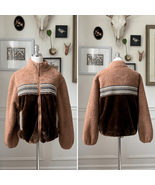 UGG Marlene Heritage Braid High Pile Fleece Jacket Chestnut Heritage Bro... - $131.85 CAD