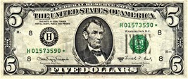 $5 Bill, Lincoln 1988A, St. Louis,Missouri (H) - £6.68 GBP