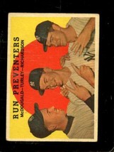 1959 Topps #237 Run Preventers MCDOUGALD/TURLEY/RICHARDSON Vg+ Yankees *NY11904 - £5.17 GBP