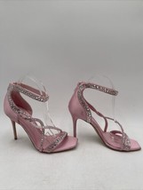 Alexander McQueen Crystal-Embellished Satin High-Heel Sandals Pink Size ... - $381.14