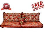 Sofa Corner Cushion Set Arabic Ottoman Kilim pillows Lounge Couch with S... - $385.11