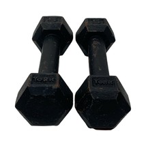 Hex Head YORK 5 Pound dumbbells 5lb Ea X 2 weights 10 Lb total Barbell - £13.13 GBP