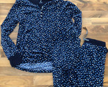 Nautica 2 piece womens navy and polka dot fleece Sleepwear Set size Large - $27.72