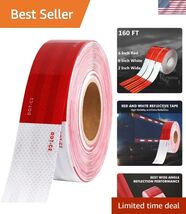 2 inch x 160Feet Reflective Safety Tape DOT-C2 Waterproof Red and White ... - $28.26