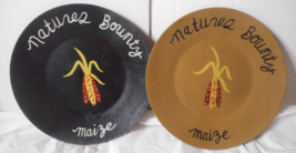 The Hearthside Natures Bounty Maize Corn Rustic Primitive Decore Plates ... - $24.74