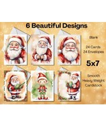 24 Greetings Cards - 6 designs -Christmas Holiday Cards with Envelopes -... - $35.00