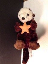 Destination Nation Aurora Plush Sea Otter Holding Yellow Star 14&quot; tall  - $11.88