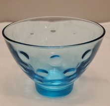 1960s Vintage Hazel Atlas &quot;CAPRI DOT&quot; Sherbet Desert Blue Glass 4&quot; Dish MCM - £3.96 GBP