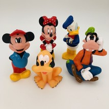Lot of 5 Disney Vinyl Bath Squeak Toys 6&quot; Mickey Minnie Donald Goofy Plu... - £17.22 GBP