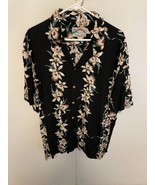  Vintage Paradise Found 2XL Hawaiian Shirt  Black Star Orchid Magnum PI - €67,43 EUR