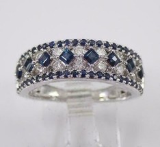 Bague d&#39;anniversaire de mariage avec saphir bleu taille princesse 2 carats... - £83.77 GBP