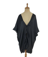 Victoria&#39;s Secret Robe Women&#39;s Black Satin Kimono Loungewear One Size - $24.99