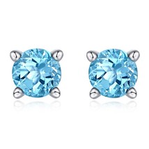 NianNing 100% Really Topaz 925 Silver Peridot Stud Earrings 2021 New Women Blue  - £17.48 GBP