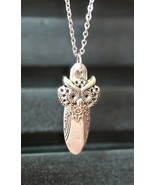 Owl necklace pendant with vintage silverware body - $33.29 CAD