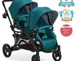 Contours Options Elite Tandem Double Toddler &amp; Baby Stroller - Aruba Teal - £316.51 GBP