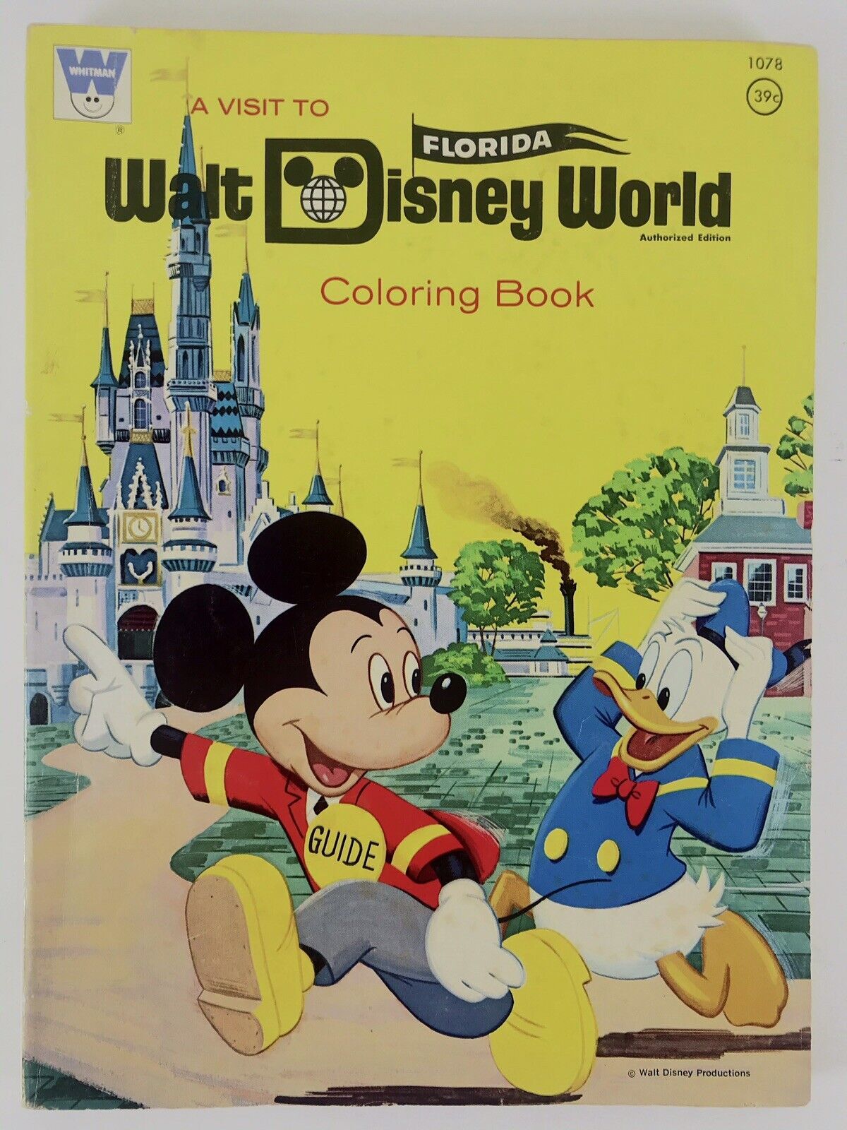 VTG Disney's  A Visit to Walt Disney World Whitman Coloring Book 1971 Mickey  - £9.25 GBP