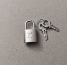 New Authentic Louis Vuitton Palladium Siver Lock with Two Keys