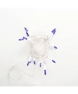 15 Bulb Blue Glass Craft Lights White Wire - $12.00