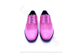 New Men&#39;s Handmade Wingtips Leather Shoes Pink Genuine Cow Leather Dess ... - $112.78