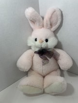 Gund Zany Brainy pink white bunny plush paisley ribbon bow - £15.82 GBP