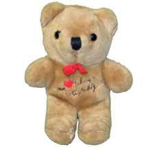 1987 Applause Teddy Bear My Heart Belongs To Daddy Vintage Stuffed Animal 7&quot; - £12.34 GBP