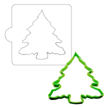 Christmas Tree Evergreen Stencil And Cookie Cutter Set USA Made LSC123 - £3.95 GBP