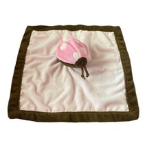 Tiddliwinks Pink & Brown Lady Bug Plush Lovey Baby Security Blanket - $8.00