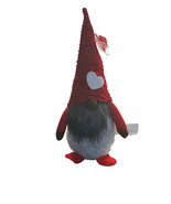 Valentine’s Day Plaid Glitter Heart Hat Velvet Gnome Plush Tabletop Deco... - $27.60