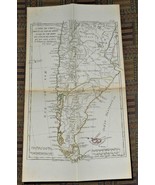 XRARE: 1780 map of Chile and southern Peru by M. Bonne hand-colored: - £17.45 GBP