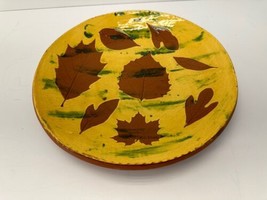 Breininger Redware Pottery Robensonia Pa. 2002 Fall Leaves in Wind Plate 10.5&quot; - £107.76 GBP