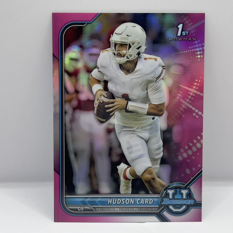 Primary image for 2021-22 Topps Bowman University Football Hudson Card #46 Pink Refractor