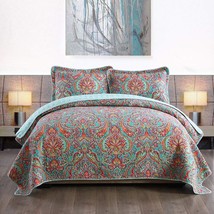 Cotton Bedspread Quilt Sets-Reversible Patchwork Coverlet Set, European ... - £81.22 GBP