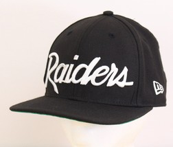New Era Raiders 9Fifty NFL Snapback Wool Hat Black Spell Out Embroidery - $20.26 CAD