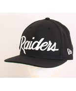 New Era Raiders 9Fifty NFL Snapback Wool Hat Black Spell Out Embroidery - $20.34 CAD