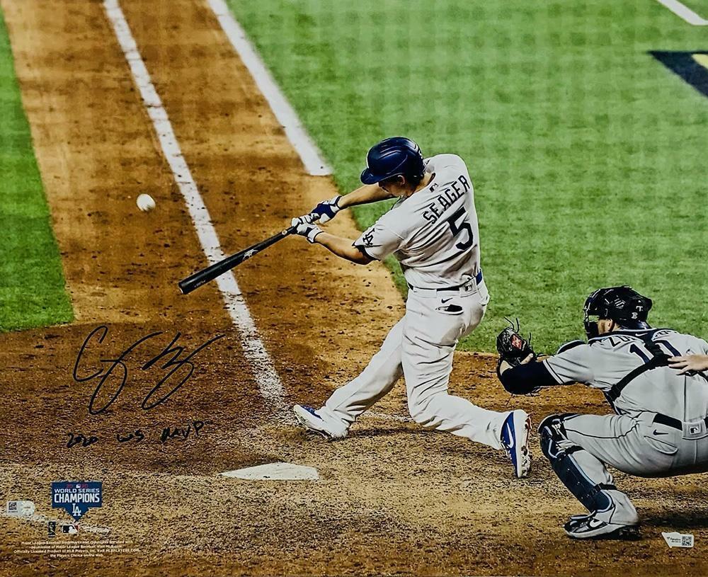 Primary image for COREY SEAGER Autographed "2020 WS MVP" 16" x 20" Photograph FANATICS
