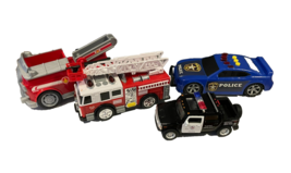 Emergency Vehicles Toy Car 4 Piece Lot, Police, Fire Engine, First Respomder - $9.89