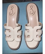 Sam Edelman Lane Cream Leather Wedge Sandals 7.5 #493 - $92.62 CAD