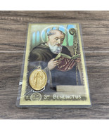 St Benedict Prayer Card Pendant Religious Catholic KG JD  - $12.86