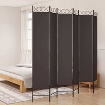  6-Panel Room Divider Brown 94.5"x86.6" Fabric - $146.49
