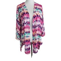 Peach Love Womens Shawl Kimono Shirt Size Medium Pink Snake Animal Open ... - $22.40