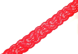 1&quot; / 25mm wide 5-20 yd Red Scallop Flower Stretch Elastic Lace L677 - £4.47 GBP+